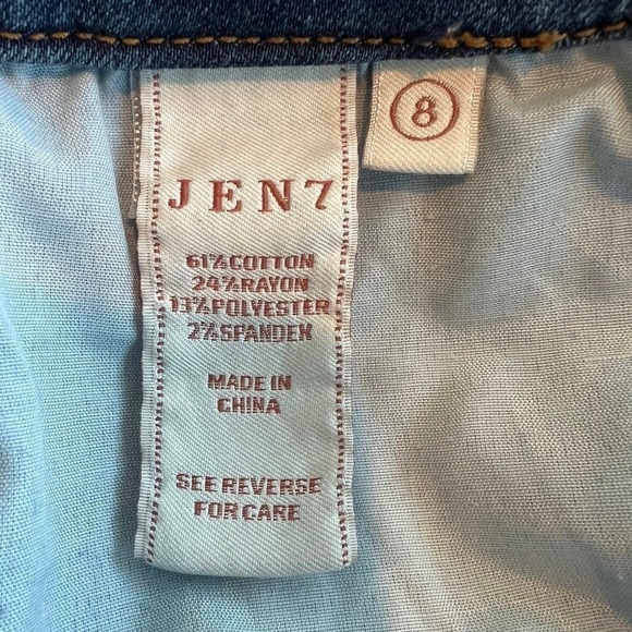 Jen7 by 7 for All Mankind Cropped Straight Fringe Hem Jeans Size 8 - Picture 9 of 12